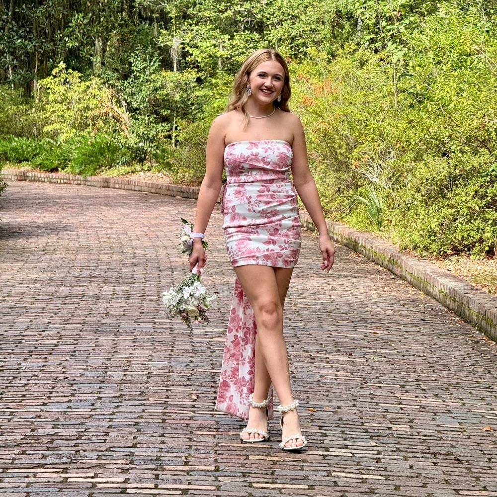 Floral Strapless Mini Dress